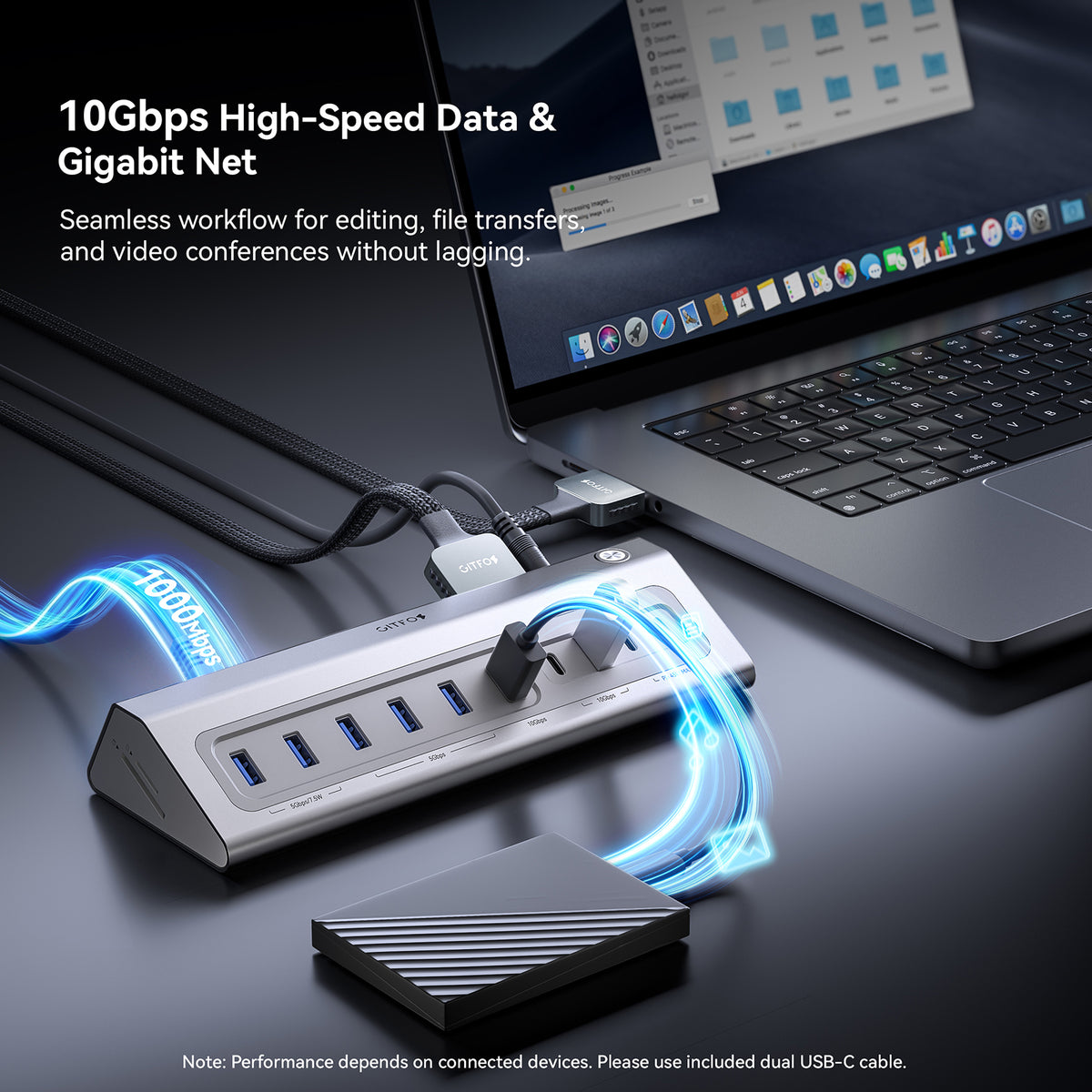 Gitfos 19-in-2 MacBook Docking Station Dual Monitor, Plug & Play | C11