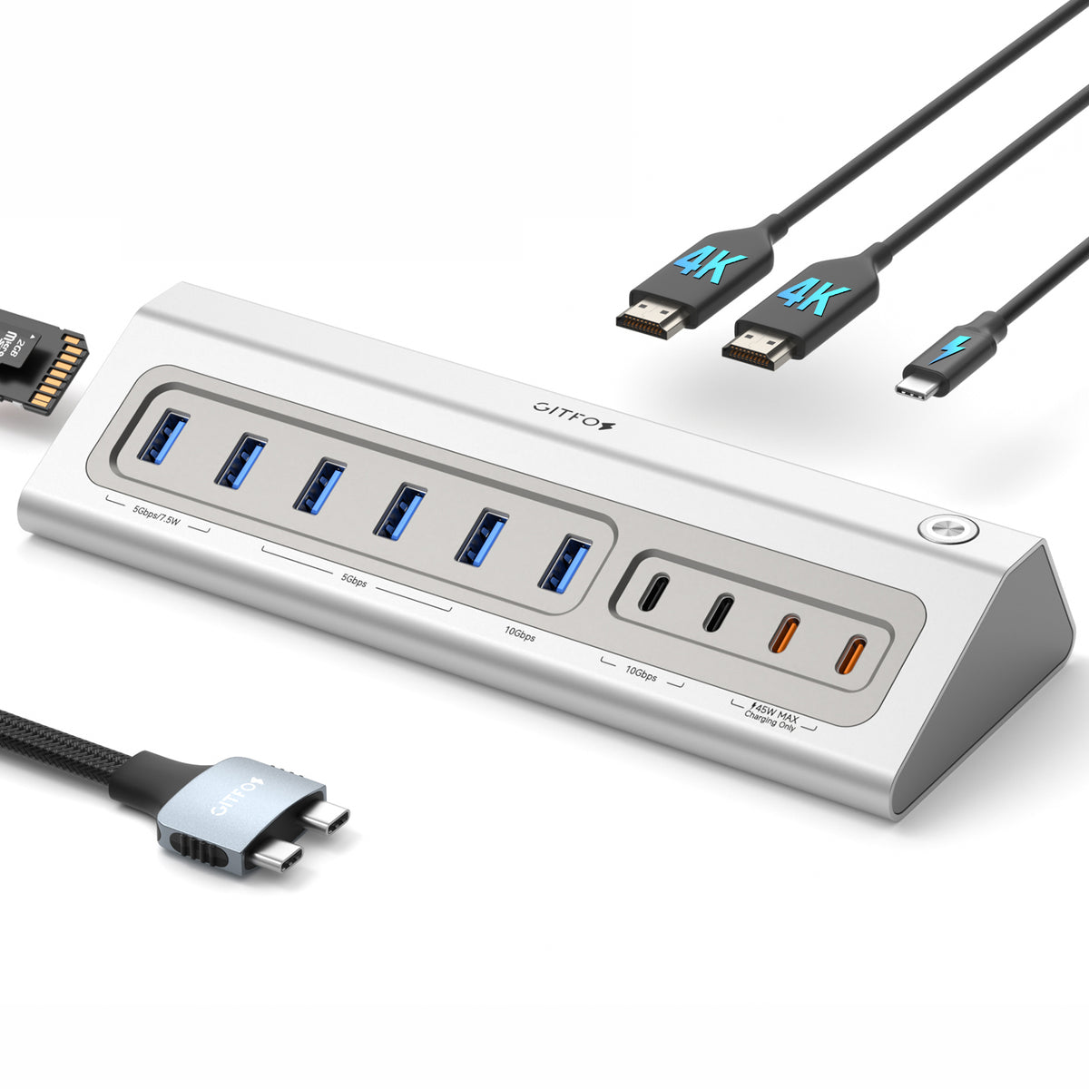 Gitfos 19-in-2 MacBook Docking Station Dual Monitor, Plug & Play | C11