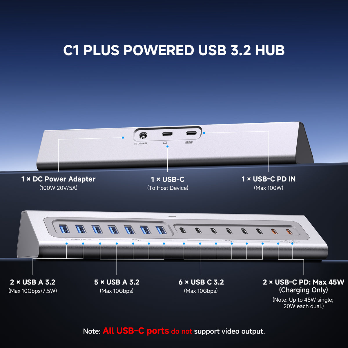 Gitfos Powered USB C Hub | C1PLUS