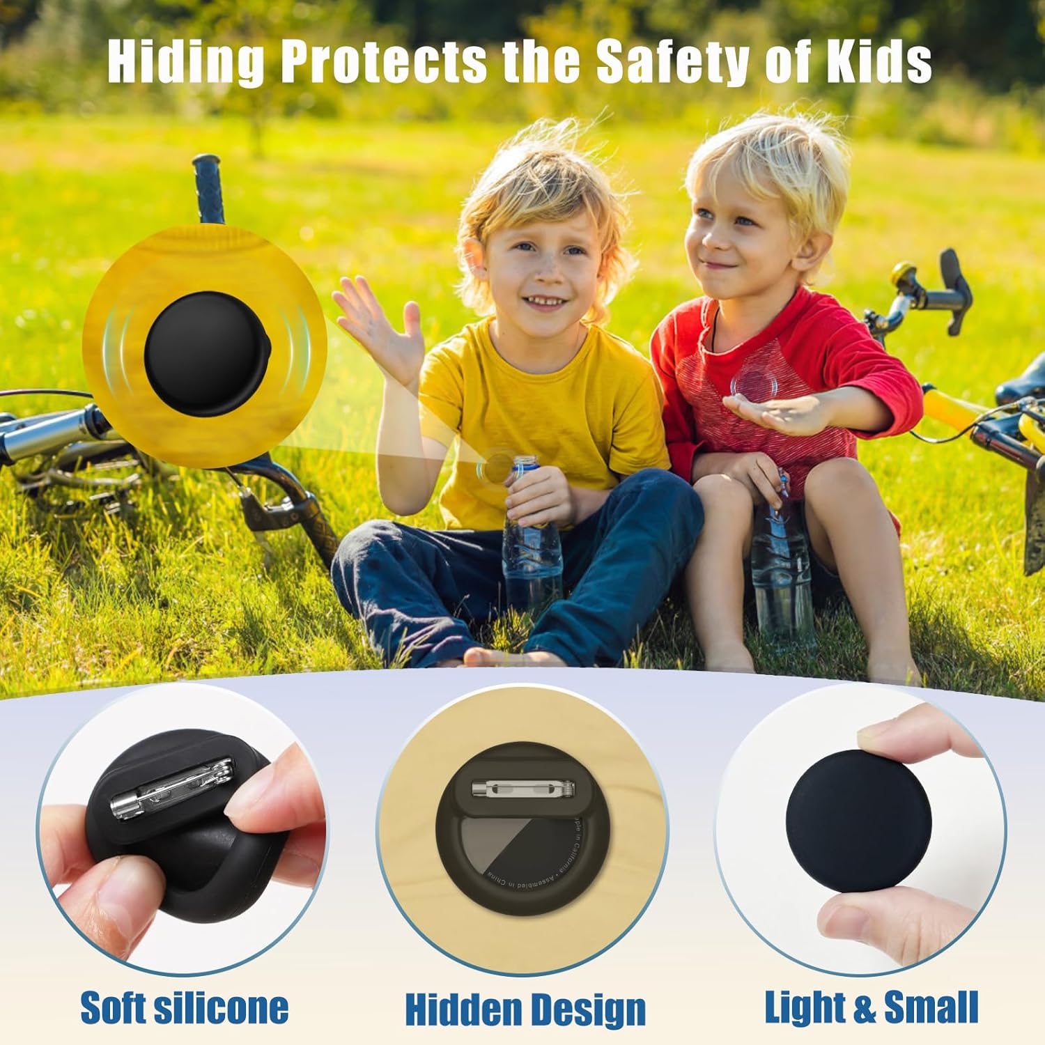 GITFOS Silicone Holder for Apple Airtag Case with Safety Pin | MB2473