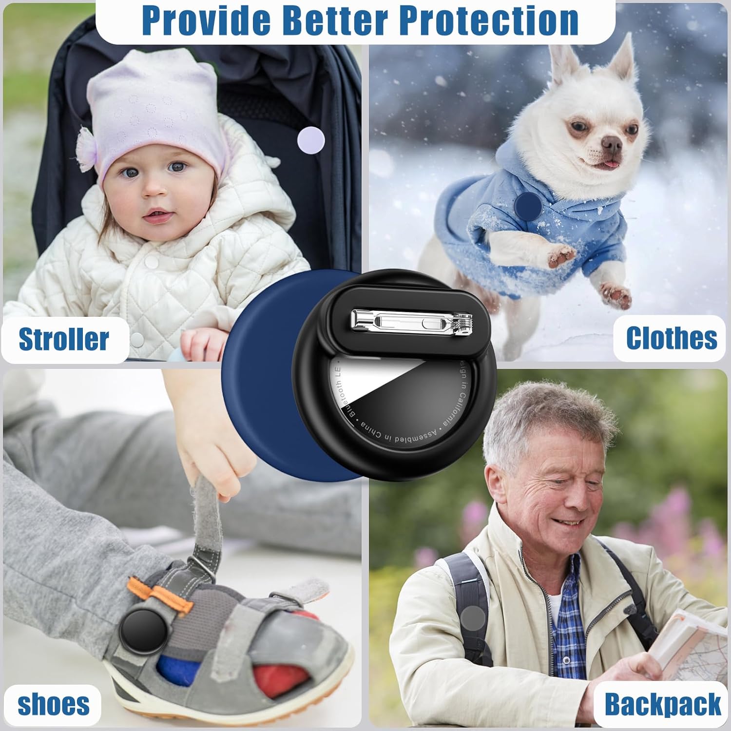 GITFOS Silicone Holder for Apple Airtag Case with Safety Pin | MB2473