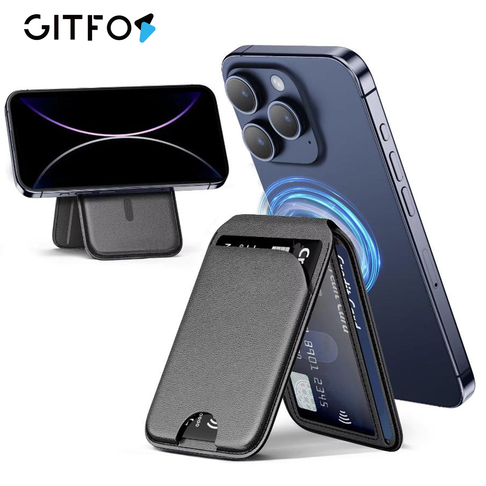 GITFOS Magnetic Wallet Phone Stand for iPhone | DP24825