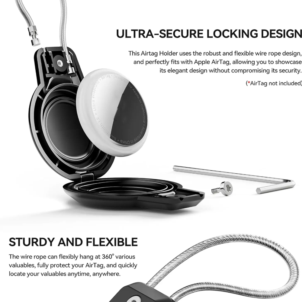 GITFOS Waterproof Airtag Holder with Wire Cable | MA802M