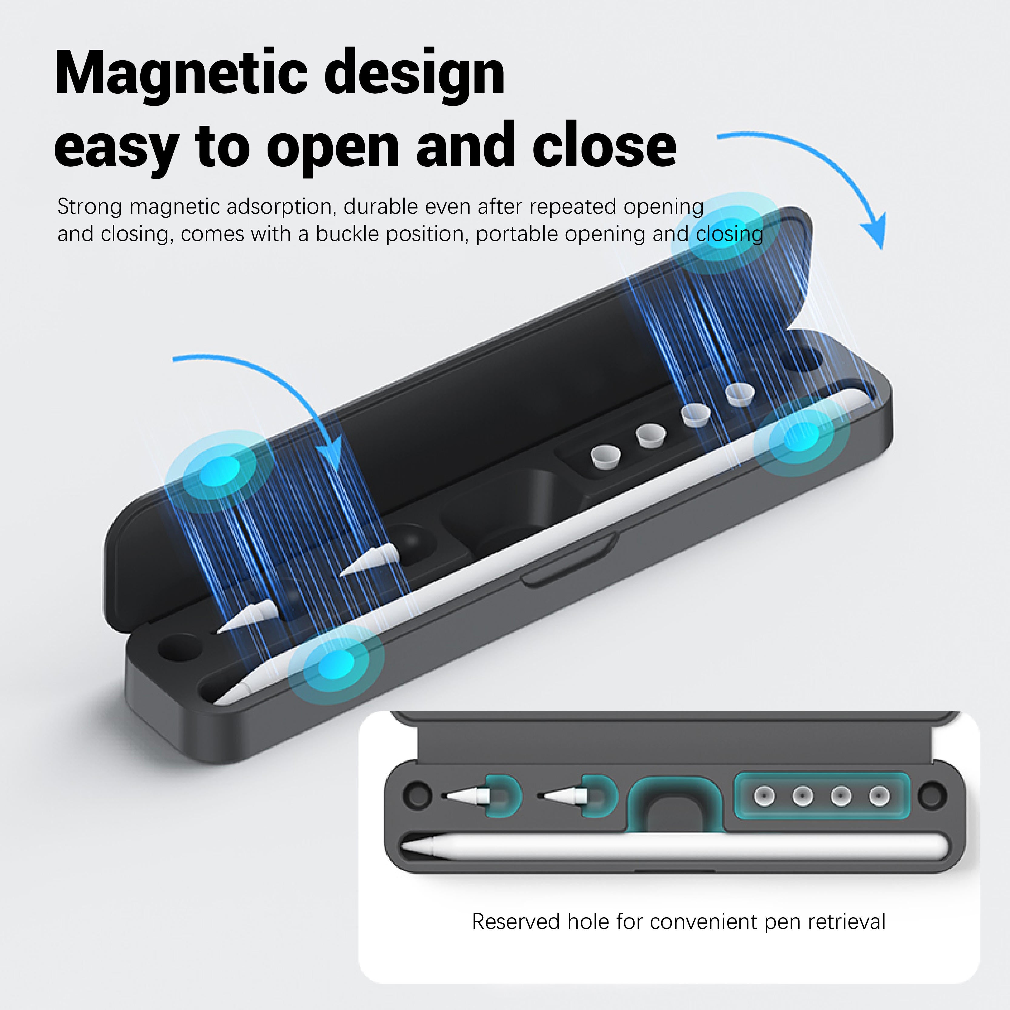 GITFOS Magnetic Absorption Pencil Box for Apple Pencil Pro/2nd/3rd Huawei Xiaomi | MPT121
