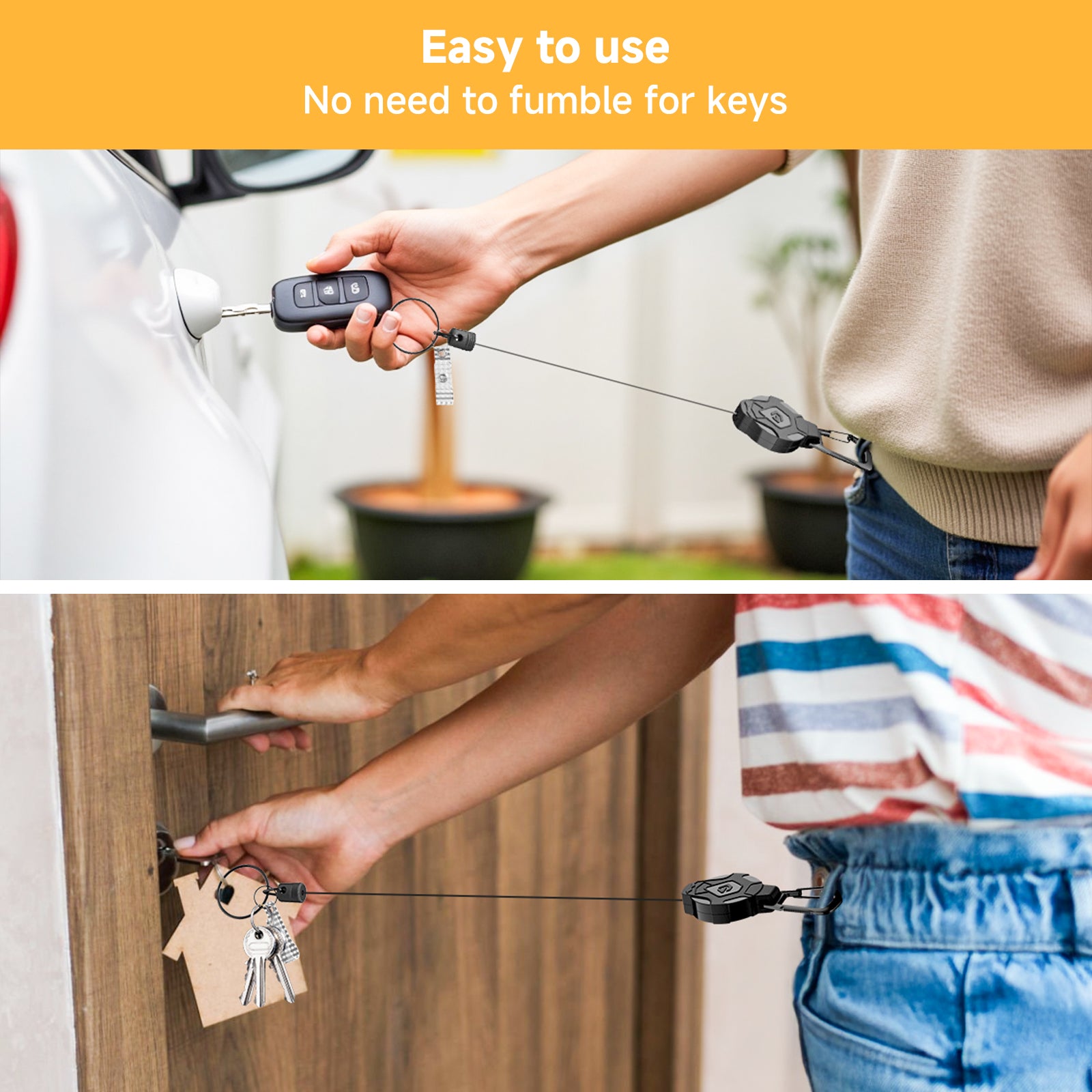 GITFOS Retractable Keychain Badge Reel Strap Holder With Phone clip | GFRK01