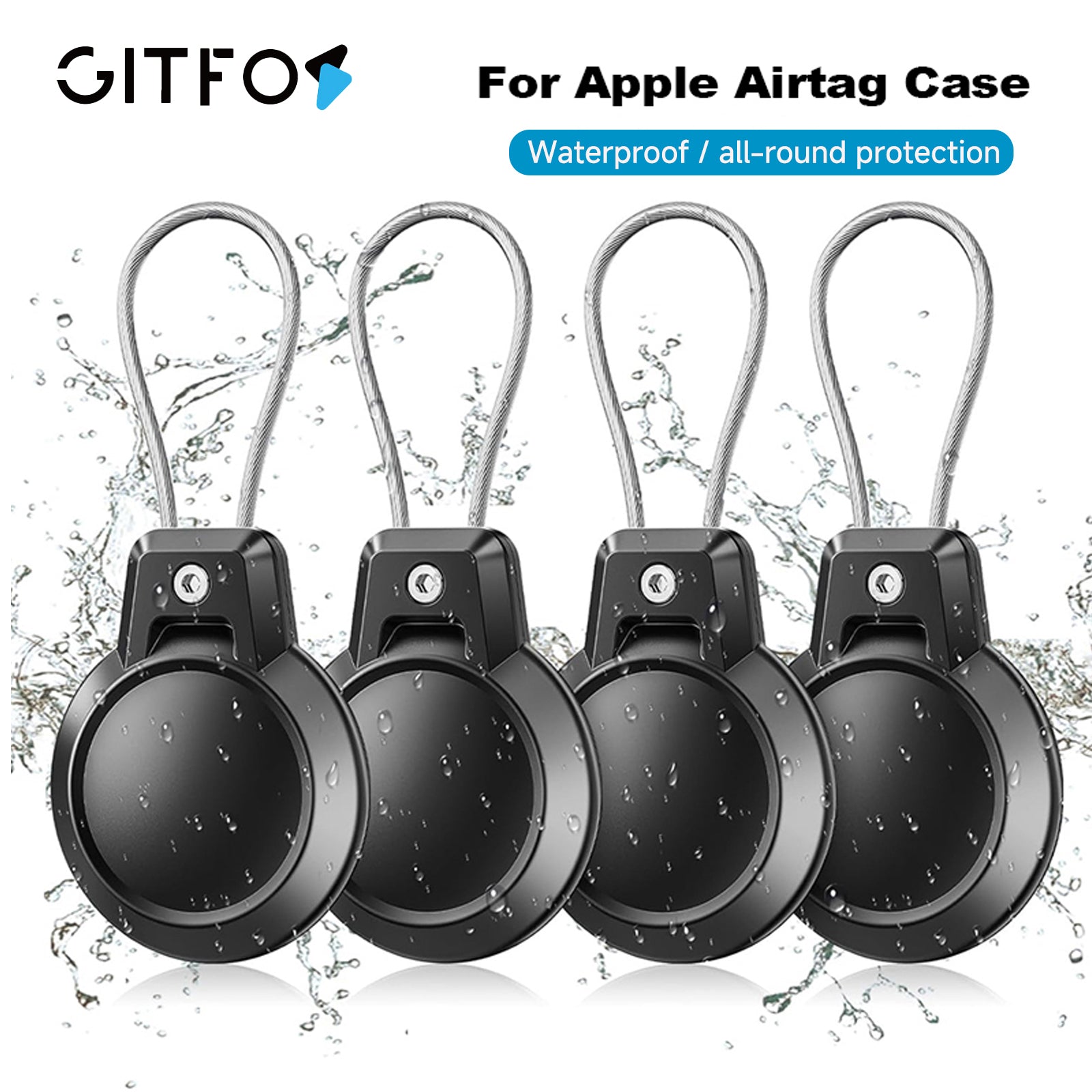 GITFOS Waterproof Airtag Holder with Wire Cable | MA802M