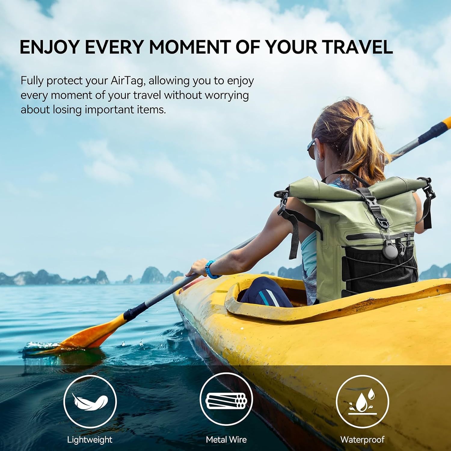 GITFOS Waterproof Airtag Holder with Wire Cable | MA802M