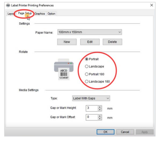 Why I get horizontal label instead of vertical label? (AM-243-BT)