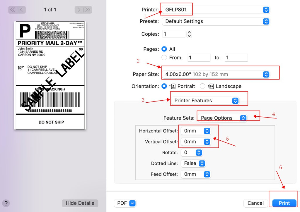 Why do the Labels are not printing centered using the printer?