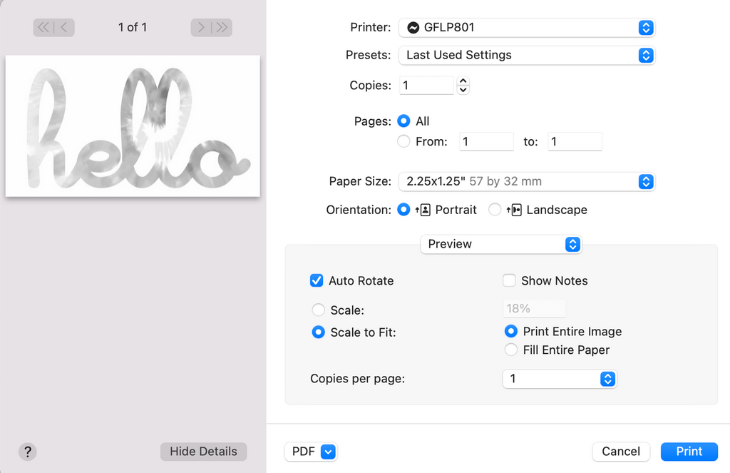 How to create a new customized label size?