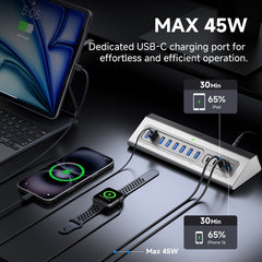 Gitfos Powered USB C Hub with 65W Power Adapter for Laptop, MacBook, iPad | C1