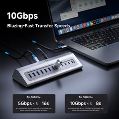 Gitfos Powered USB C Hub with 65W Power Adapter for Laptop, MacBook, iPad | C1
