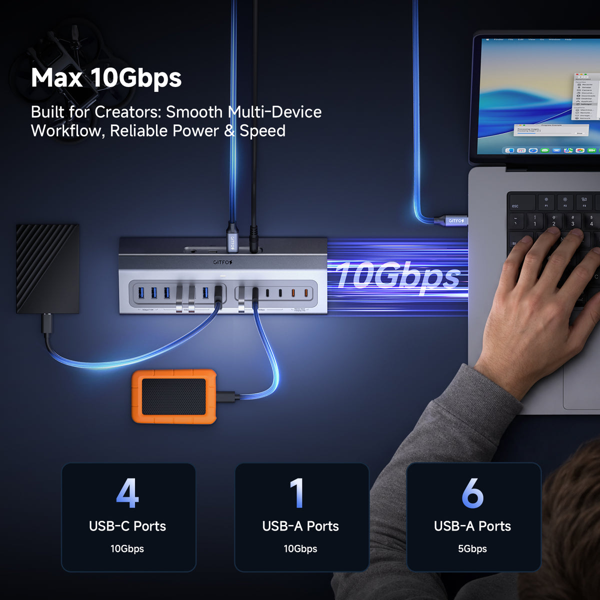 Gitfos 19 in 1 Powered USB C Hub | C1MAX