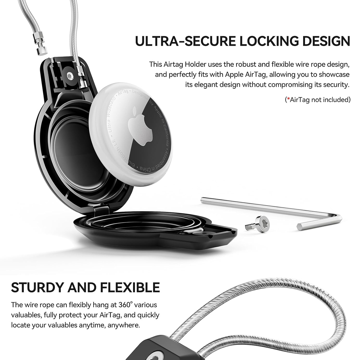 2 Pack Waterproof AirTag Keychain Holder |MA802-2