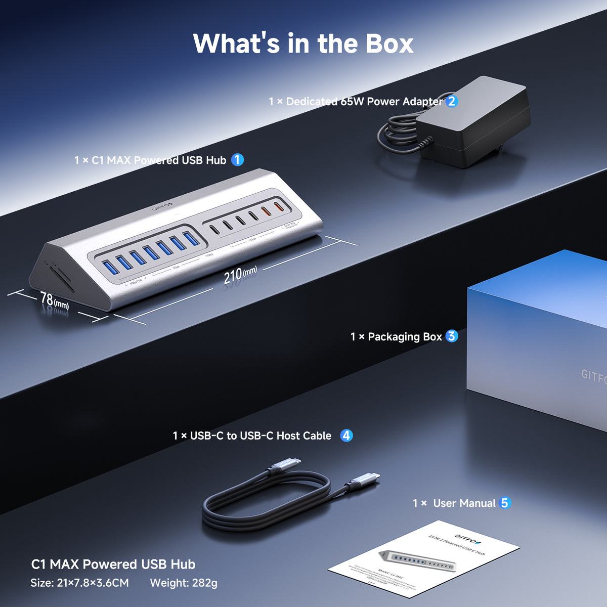 Gitfos 19 in 1 Powered USB C Hub | C1MAX