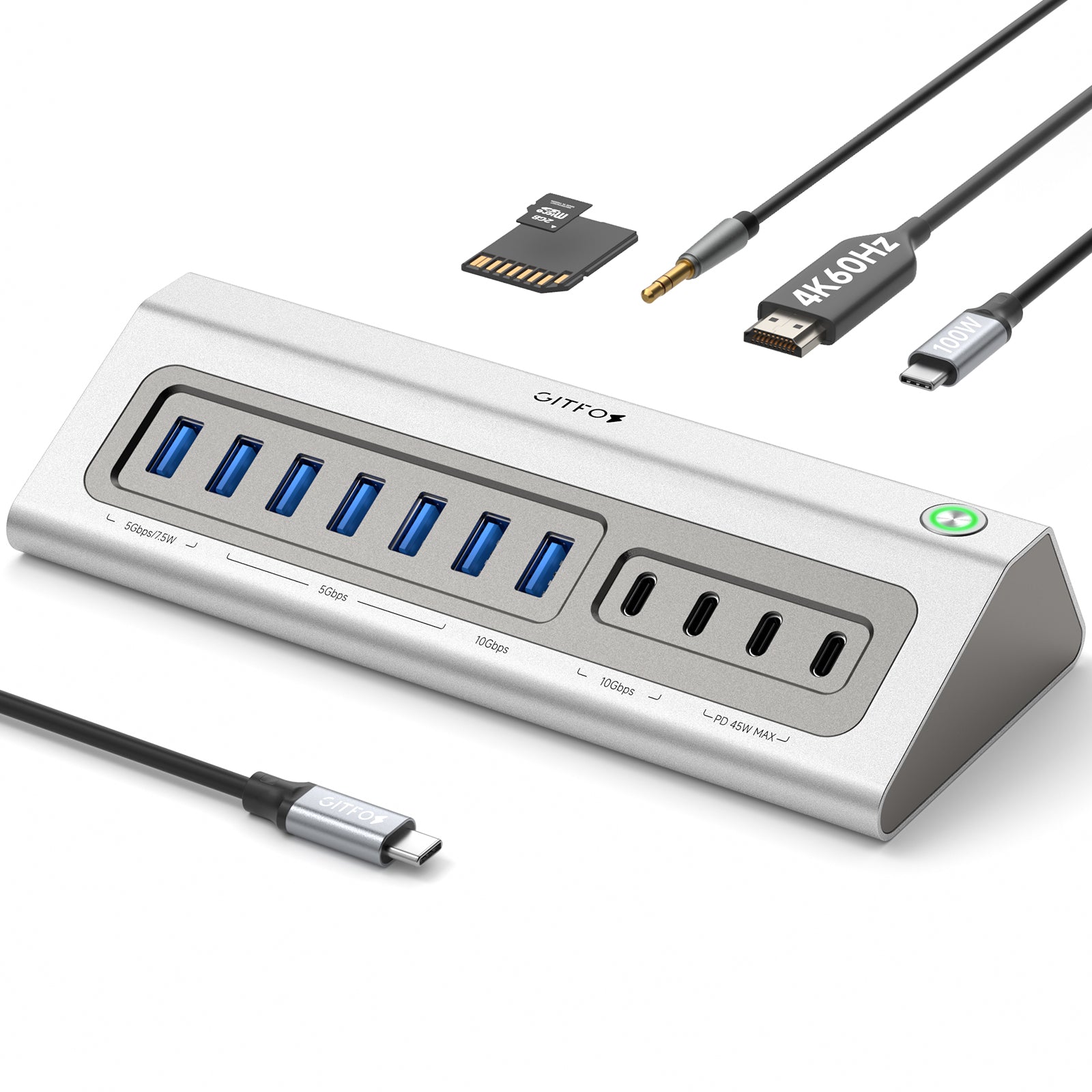 Gitfos 18 in 1 Powered USB C Hub with 4K HDMI | C1Pro