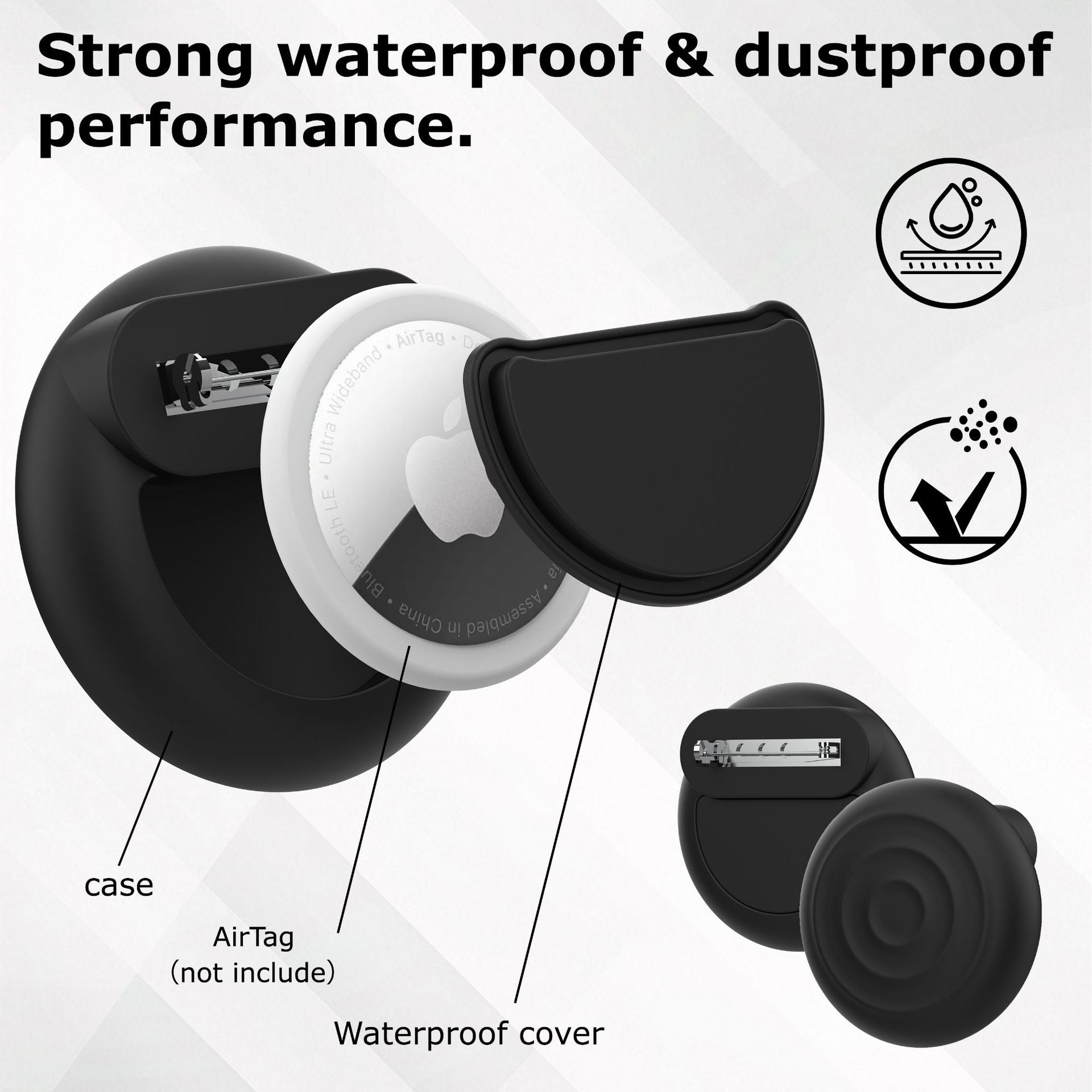 GITFOS AirTag Case with Anti-scratch Air Tag Brooch Pin | MAT76