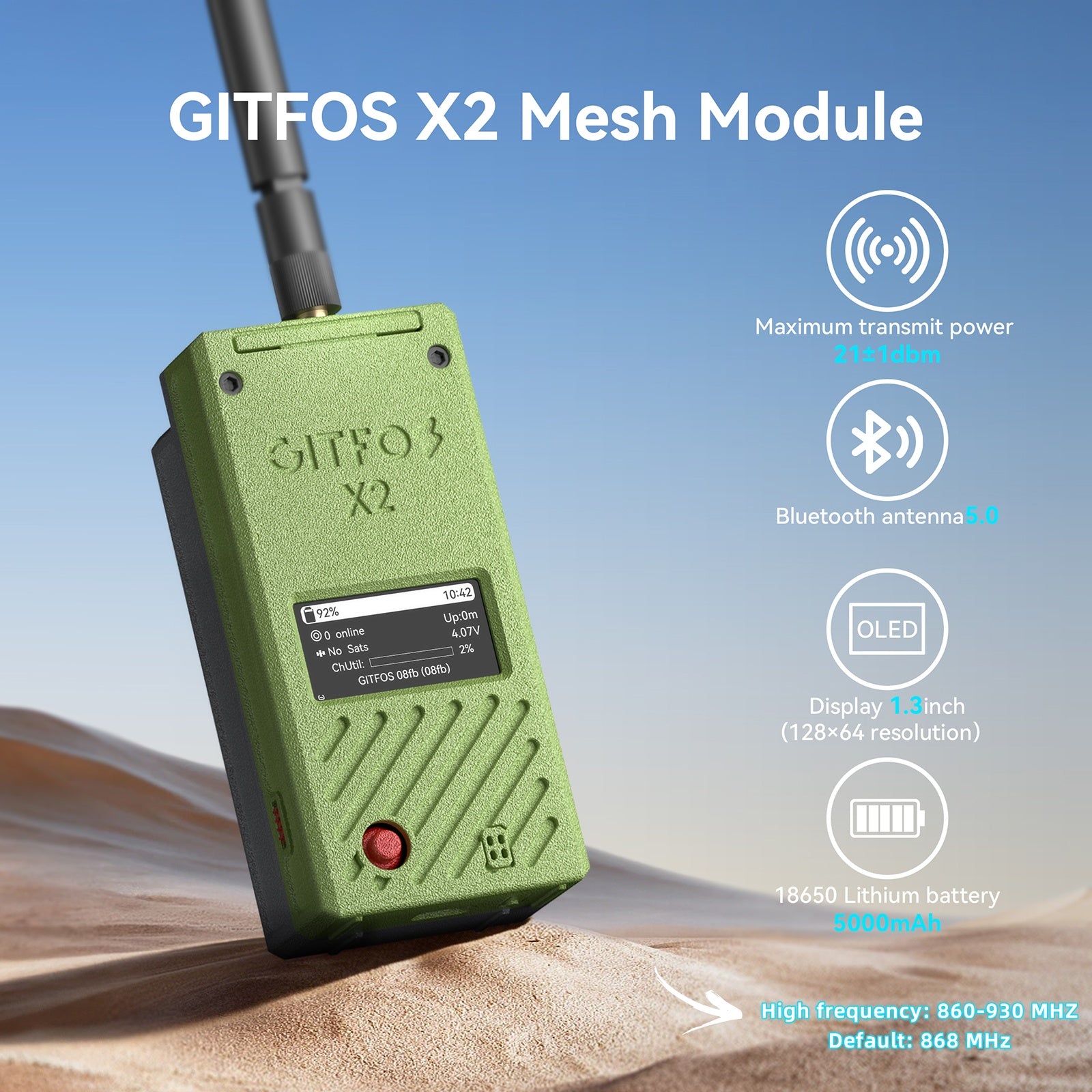 GITFOS Meshtastic nRF52840 With 5000mAh Battery | X2
