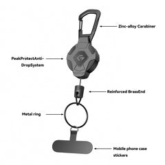 GITFOS Retractable Keychain Badge Reel Strap Holder With Phone clip | GFRK01
