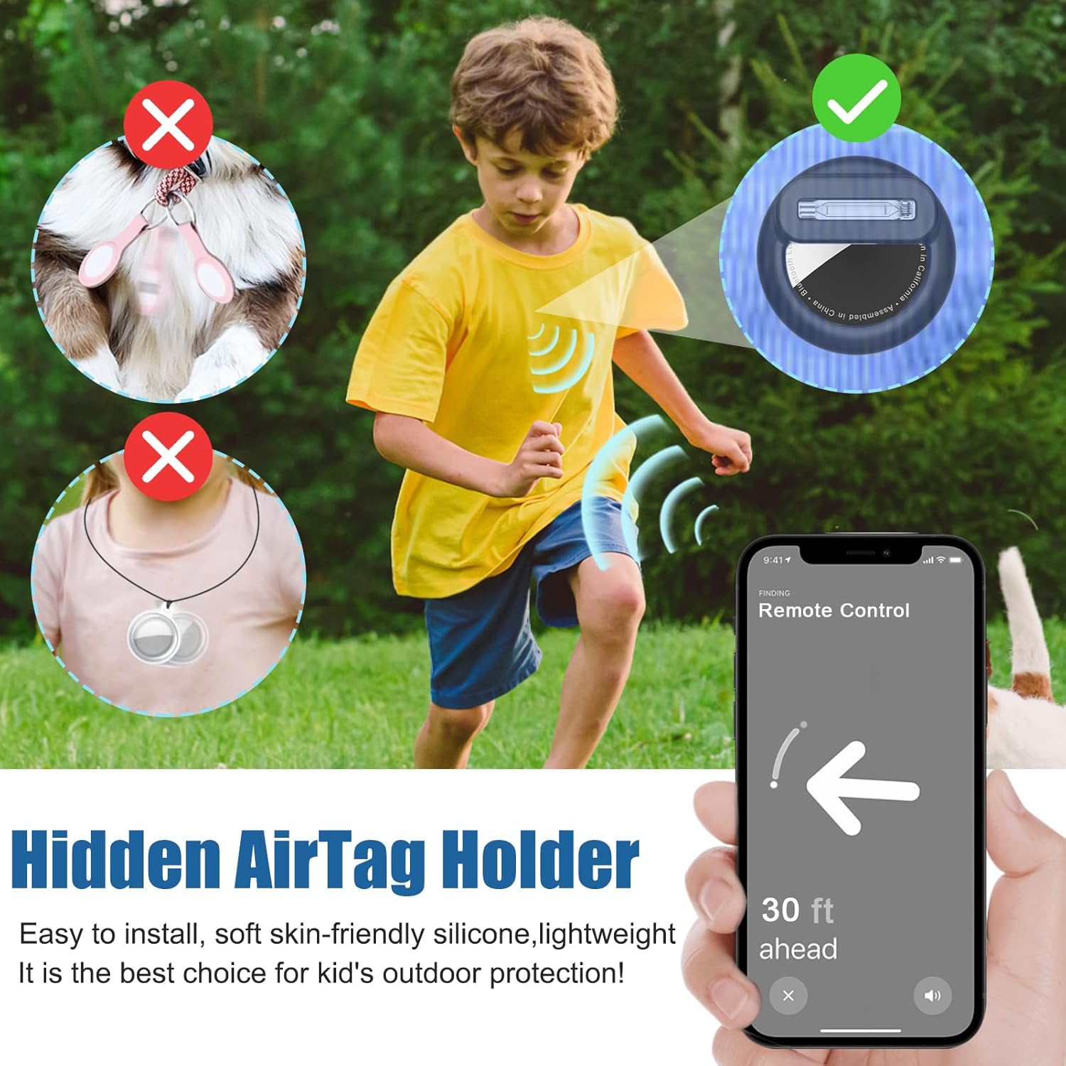 GITFOS Silicone Holder for Apple Airtag Case with Safety Pin  | MB2473